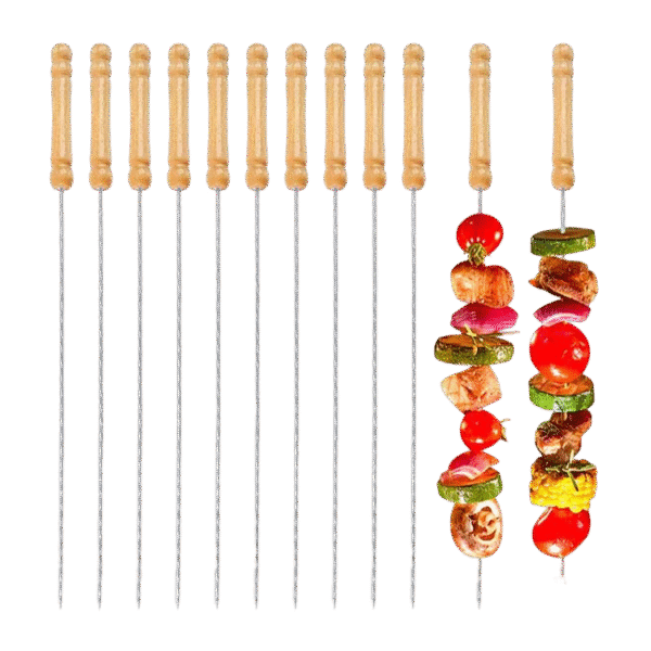 10 Pcs Set BBQ Skewer Stainless Steel BBQ Sticks